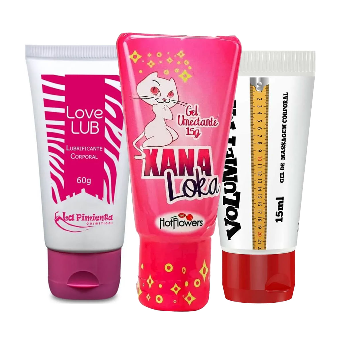 Kit com Love Lub Xana Loka e Volumetrão