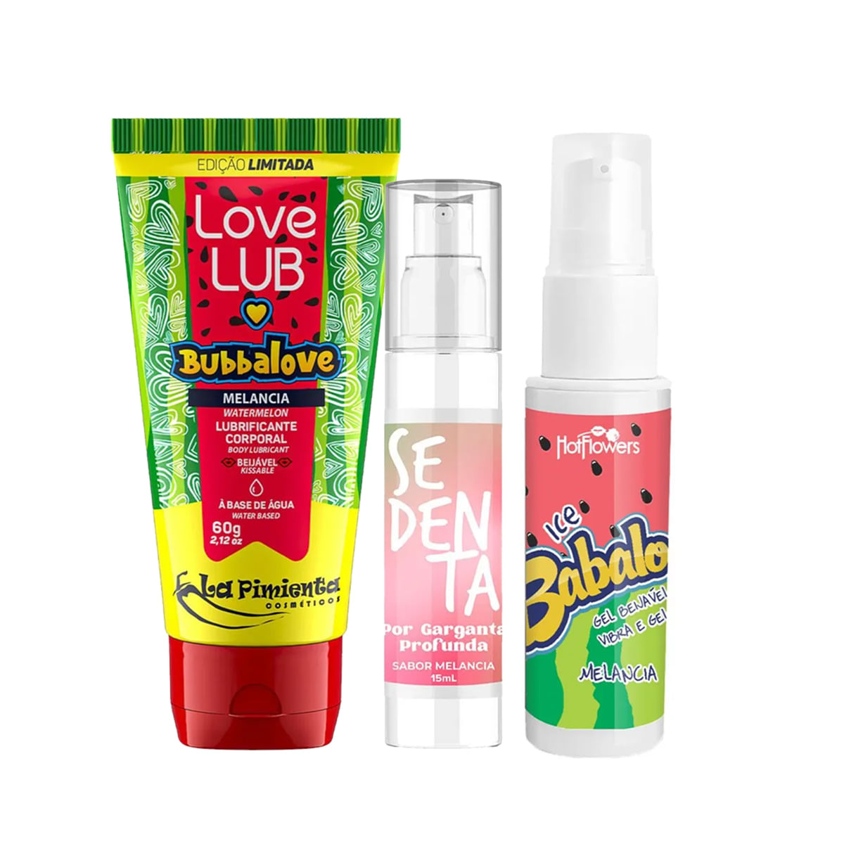 Kit Promocional com Love Lub Sedenta por Garganta Profunda e Babaloo Ice
