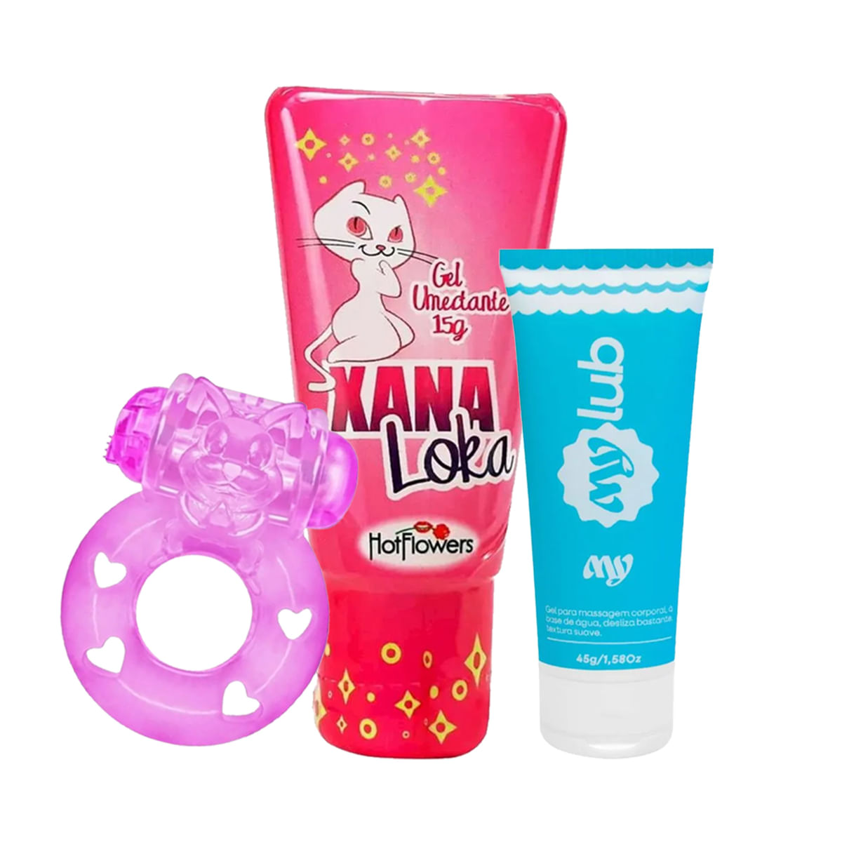 Kit Promocional com MyLub Gel Anel Peniano e Xana Loka