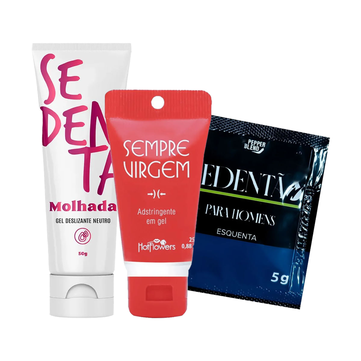 Kit Promocional com Sedenta Molhada Sempre Virgem e Sedentão