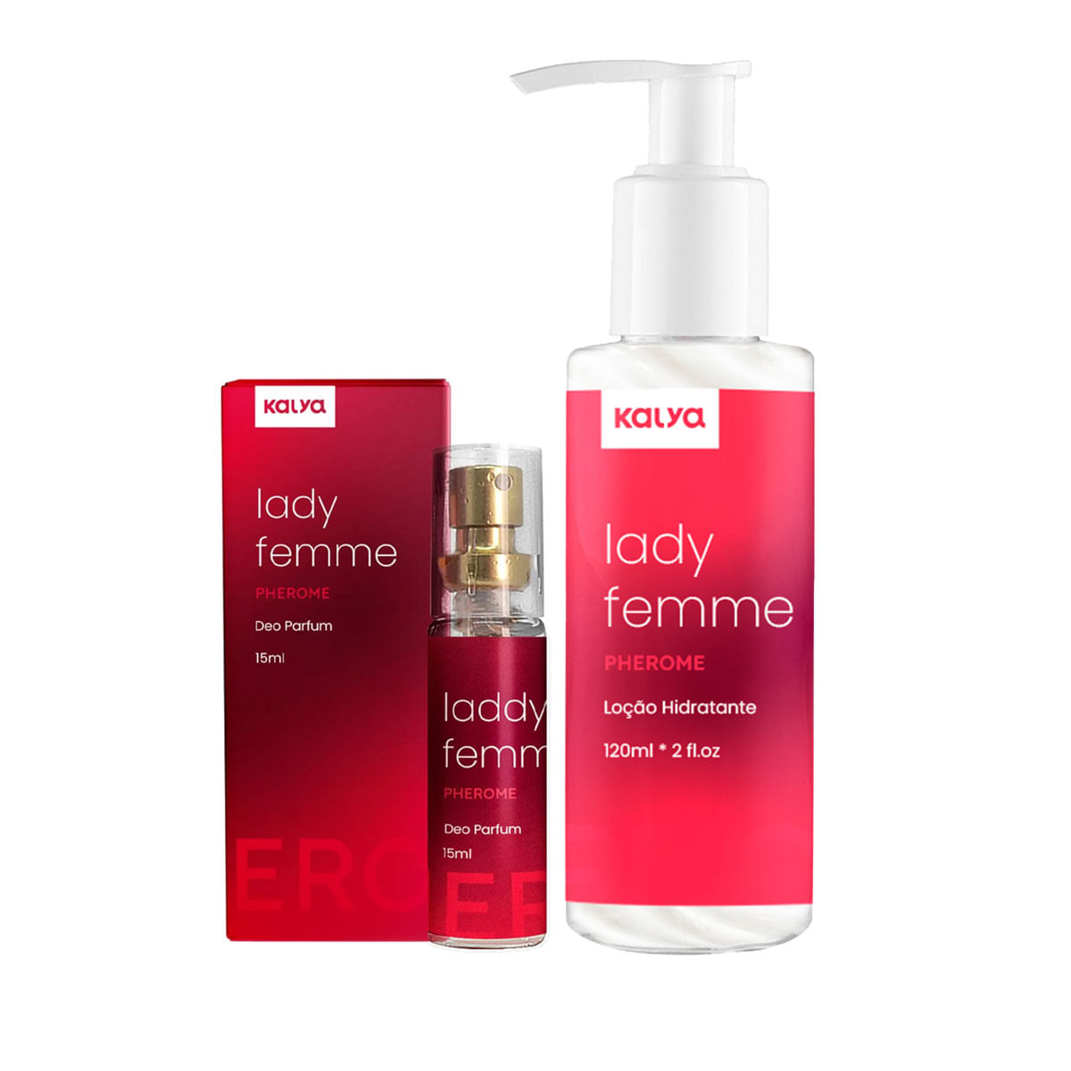 Duplinha com Loção Hidrantante e Perfume com Feromônio Feminino Lady Femme
