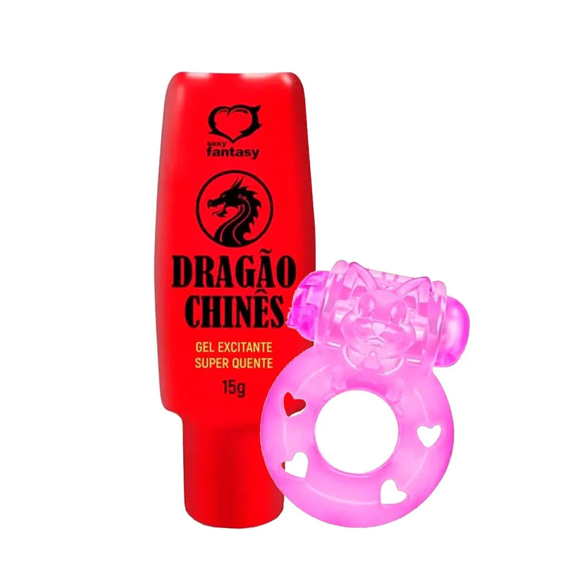 Duplinha Promocional com Anel Peniano e Gel Dragão Chinês