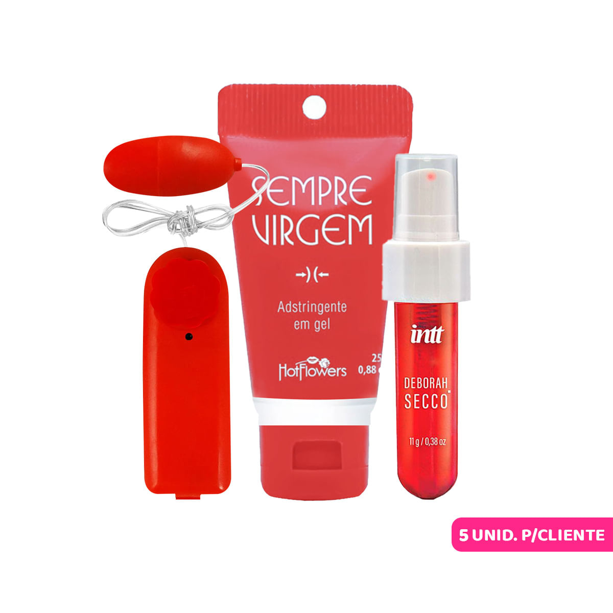 Kit Promocional com Sempre Virgem Calda Beijável Picante Linha Deborah Secco e Vibro Ó