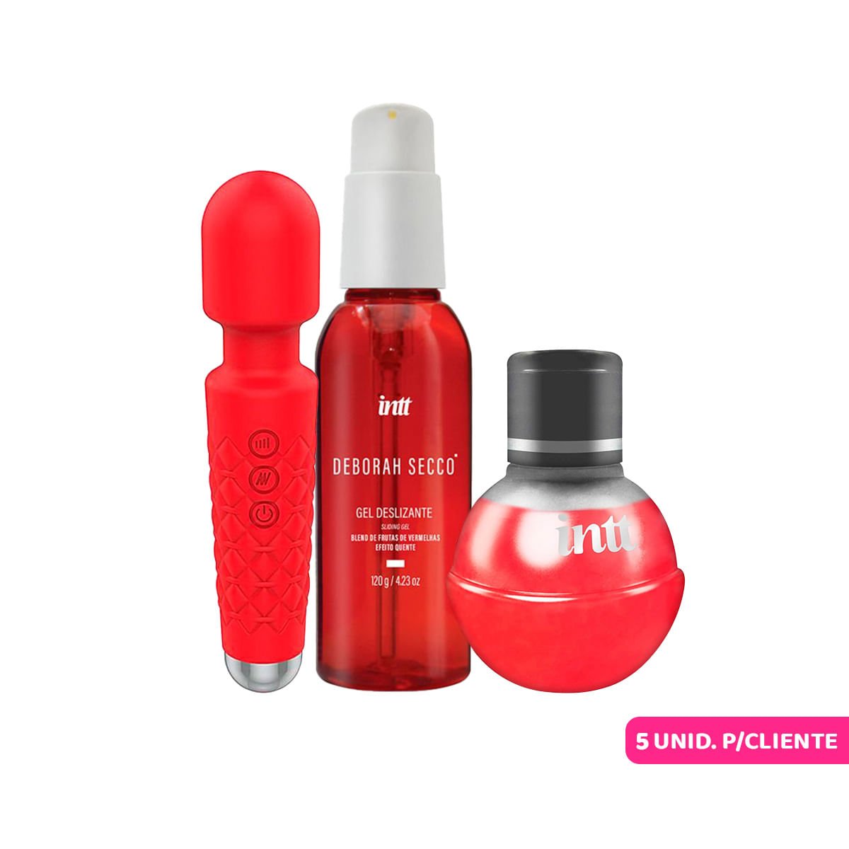 Kit Promocional com Green Baby Varinha Mágica Gel Lubrificante Deborah Secco e Fruit Sexy Gel