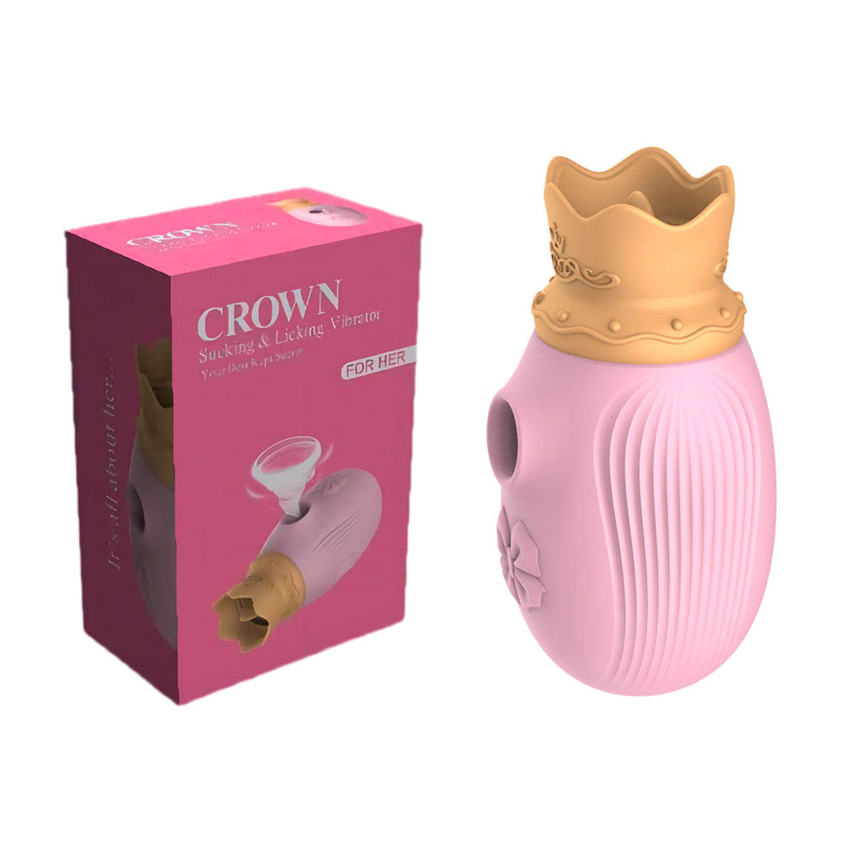 Estimulador de Clitóris com Pulcação e Língua Crown Vip Mix