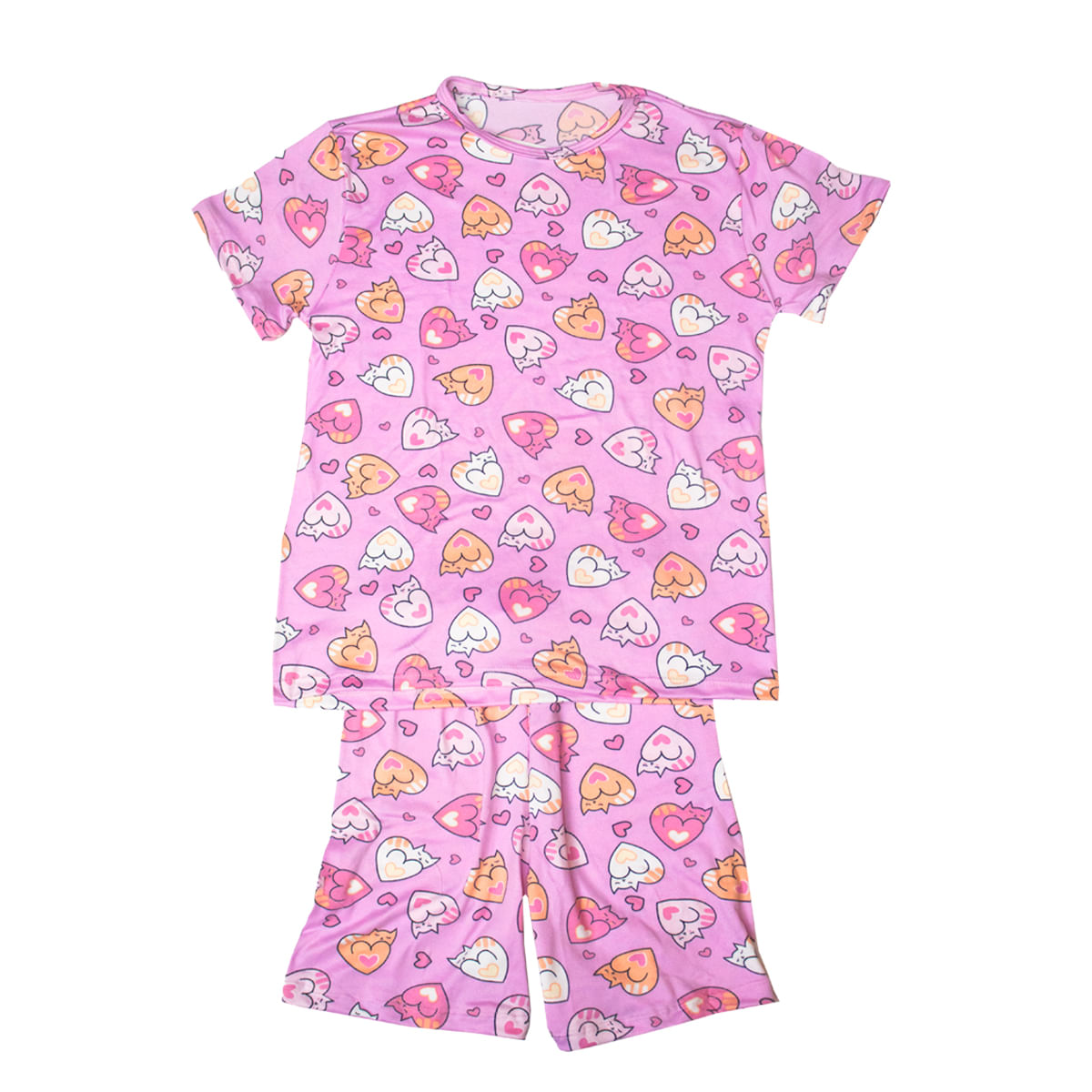 Pijama Curto Infantil Feminino Estampado Hot Love Pijama Curto Infantil Feminino Estampado Hot Love