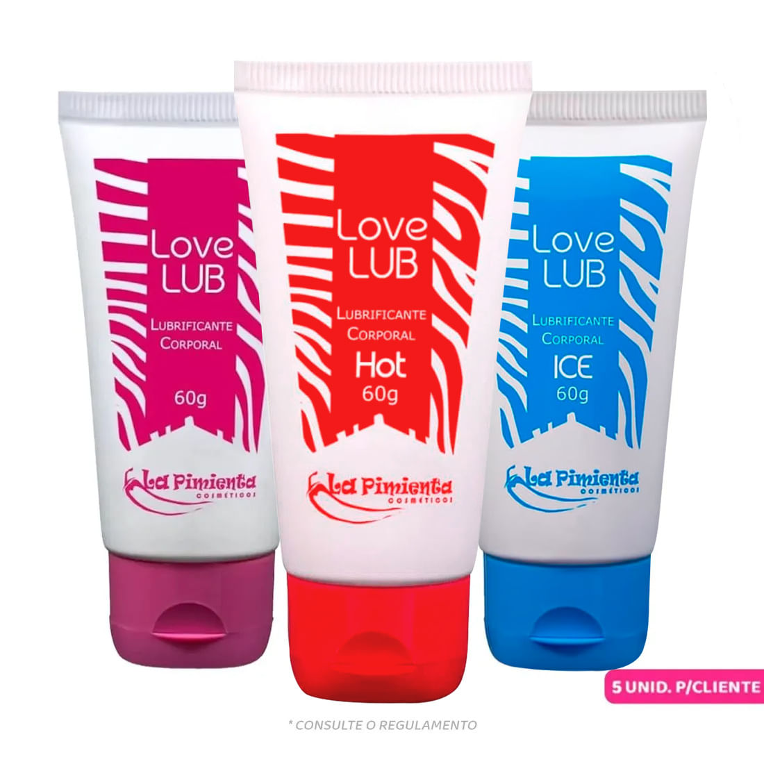 Kit Promocional com Love Lub Neutro Love Lub Hot e Love Lub Ice