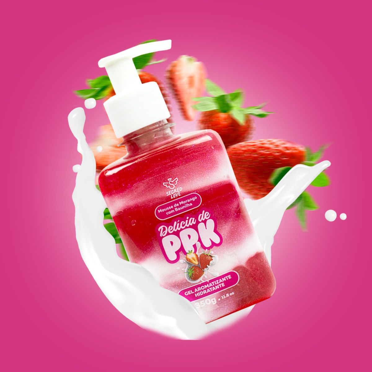 Delicia de PPK Gel Hidratante Beijável para Virilha e Corpo com Glitter 350g Segred Love