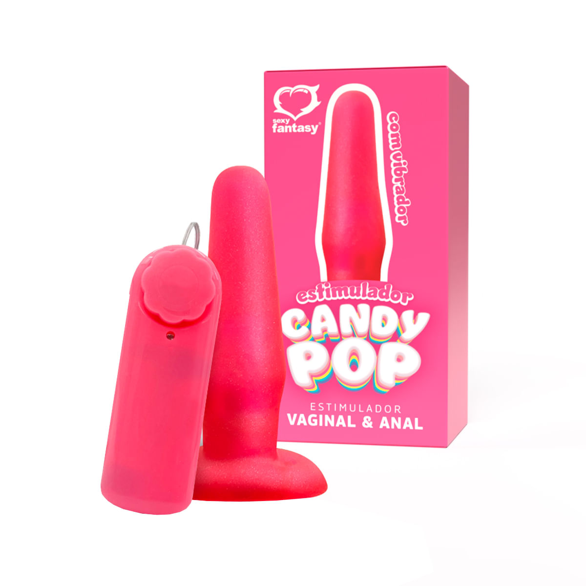 Estimulador Candy Pop com Vibro Bullet 12,5 X 3,3 CM Sexy Fantasy