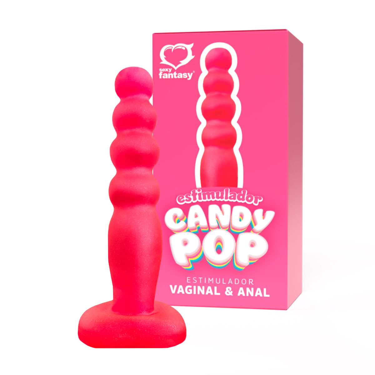 Estimulador Candy Pop Maciço Rosa 14 X 2,8 CM Sexy Fantasy