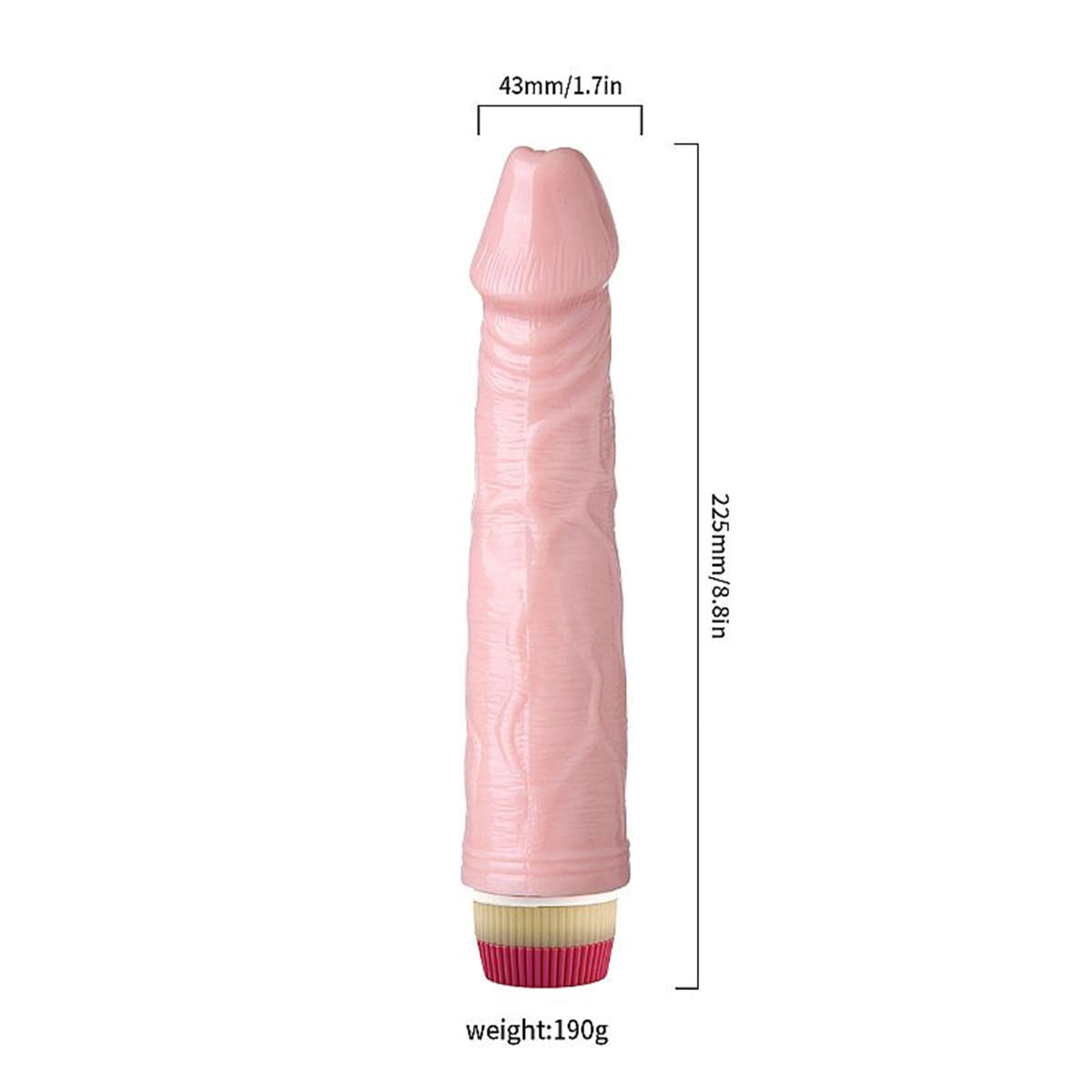 Pênis Realístico com Vibrador Rotativo à Pilha 22,5X4,3CM Sexy Import