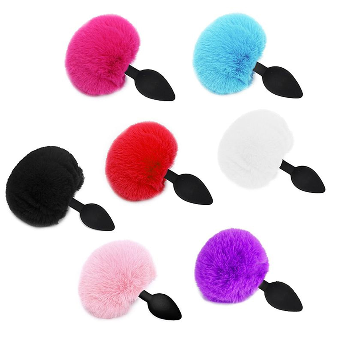 Plug Anal de Silicone com Pompom 13,5x3,5cm Sexy Import