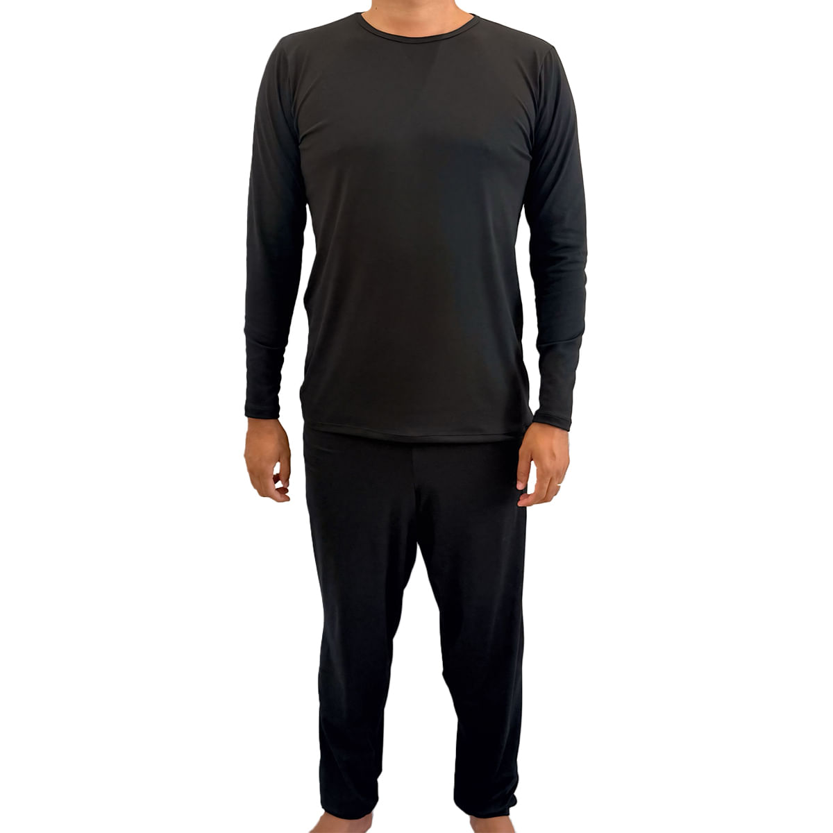 Pijama Adulto Manga Longa e Calça Masculino Hot Love
