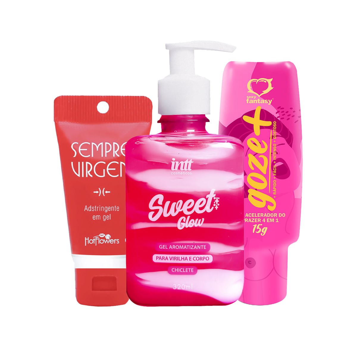 Kit com Sempre Virgem Sweet Glow e Goze +