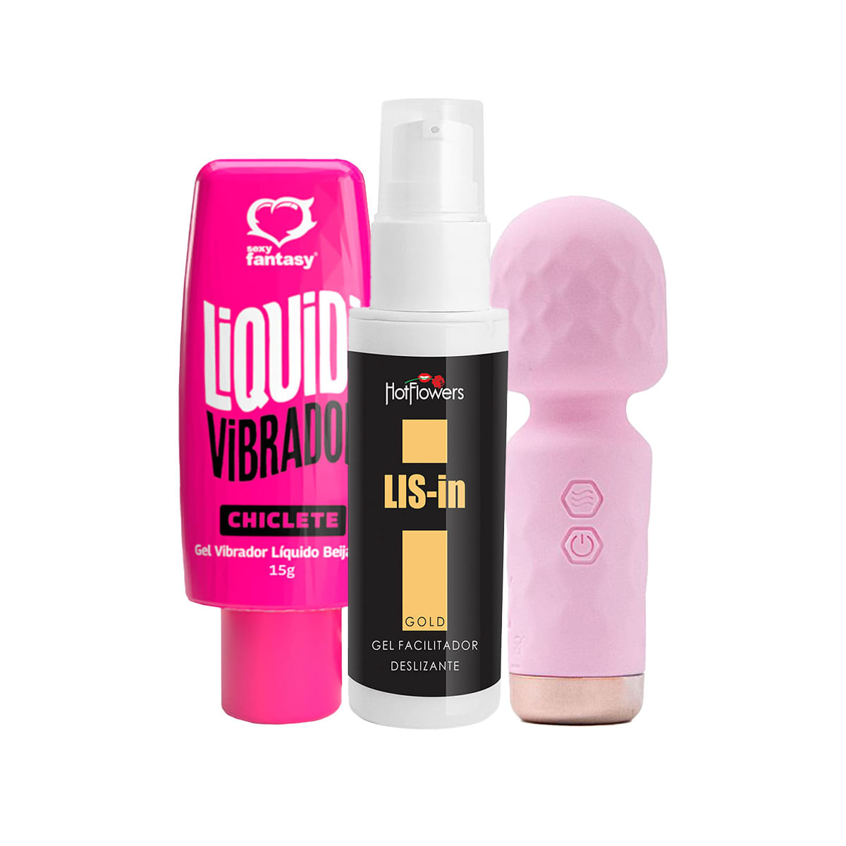 Kit com LIS-In Vibrador Líquido Liquidi e Hero Mini Varinha Mágica