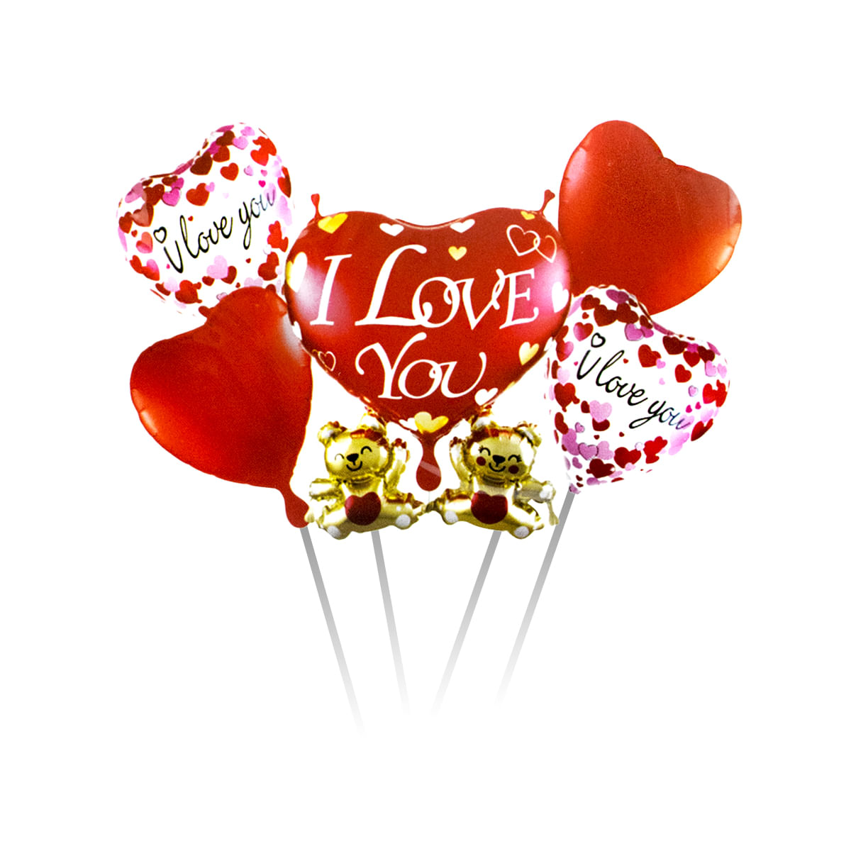Kit Balão Metalizado I Love You com Ursinho PTD Festas - Kit Balão I Love You Ursinho Kit Balão Metalizado I Love You com Ursinho PTD Festas - Kit Balão I Love You Ursinho