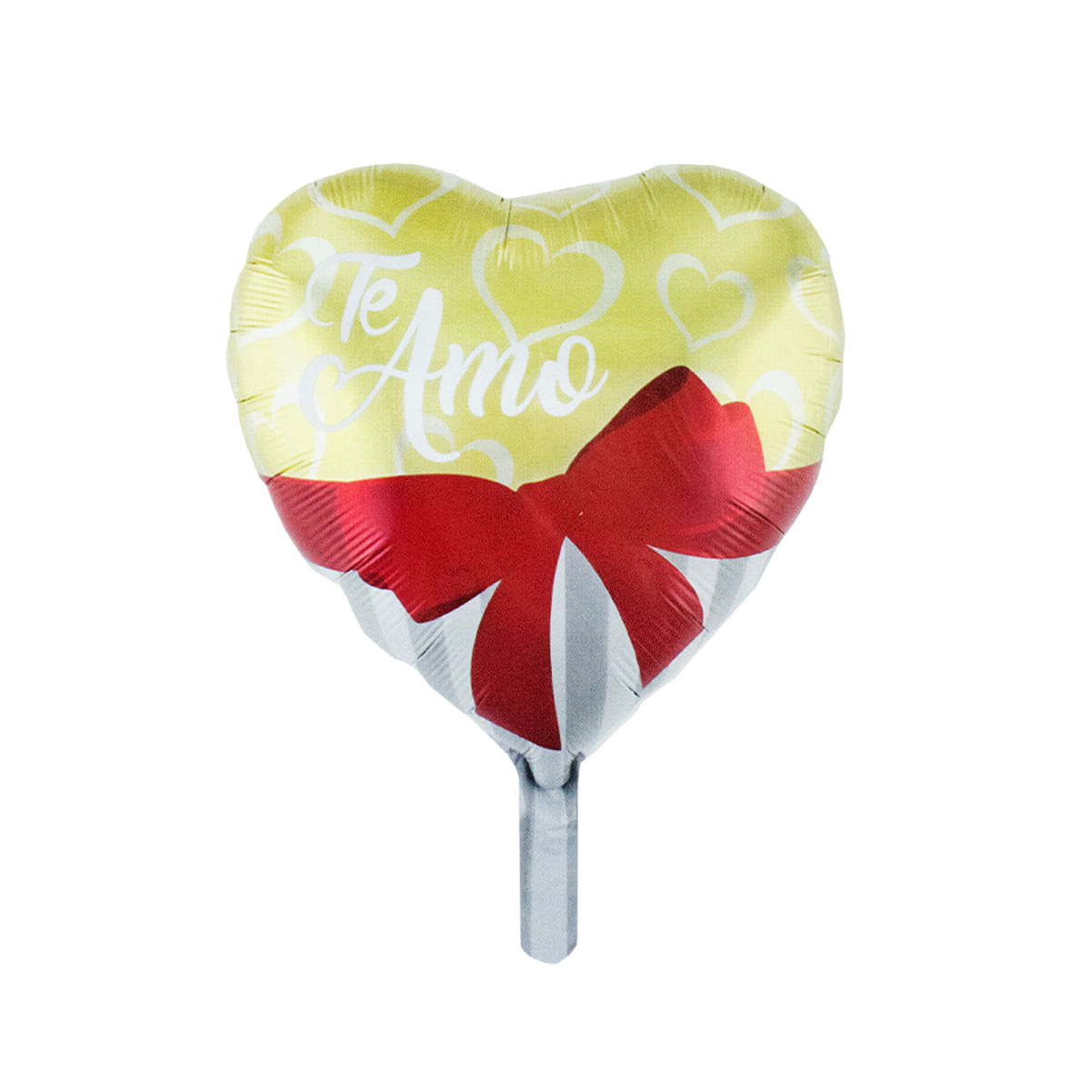 Balão Metalizado Coração Te amo com Laço PTD Festas