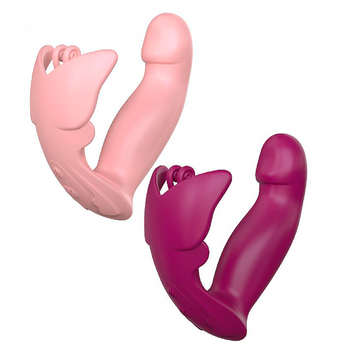 Vibrador de Ponto G e Clitóris em Formato de Pênis e Borboleta Sexy Import
