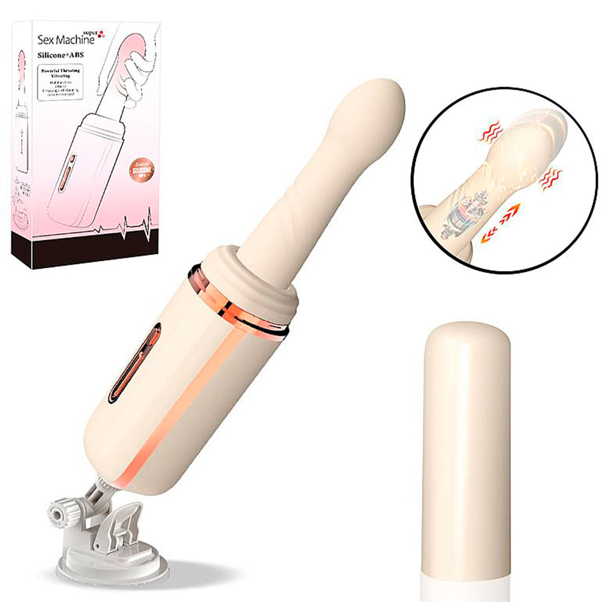 Máquina do Sexo com Vai e vem e Dildo de Silicone Gun Sexy Import