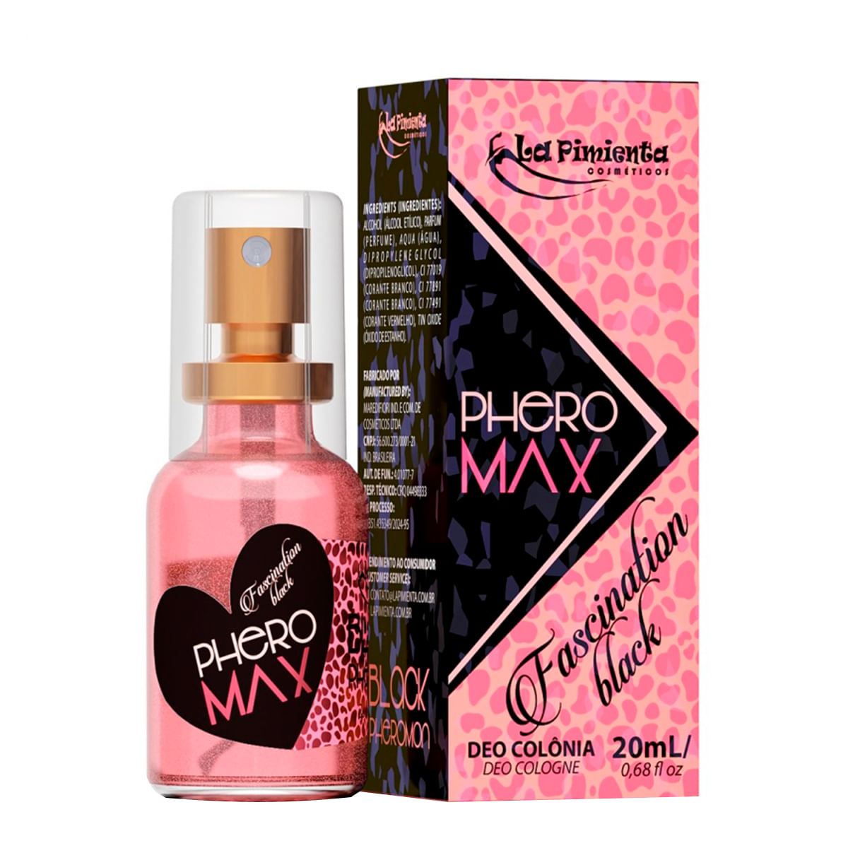 Phero Max Deo Colônia 20ml Fascination Black La Pimienta