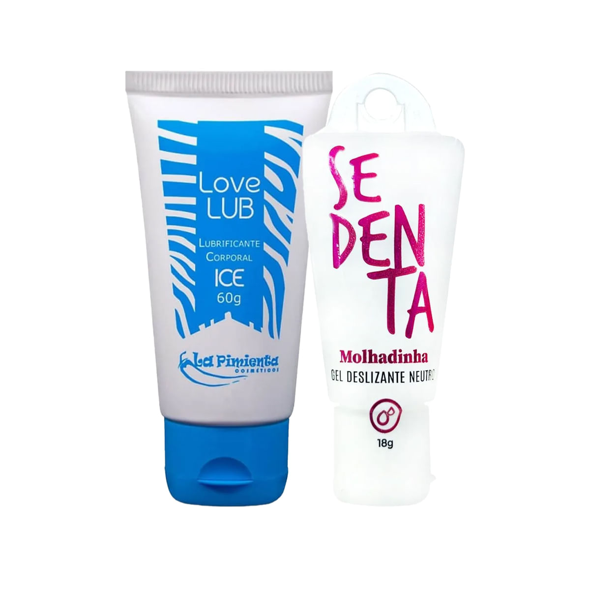 Duplinha com Sedenta Molhadinha Gel Deslizante e Love Lub Ice Lubrificante Corporal