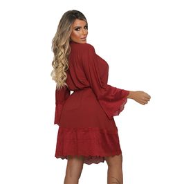 Robe Feminino Rendado com Amarração My Fábrica