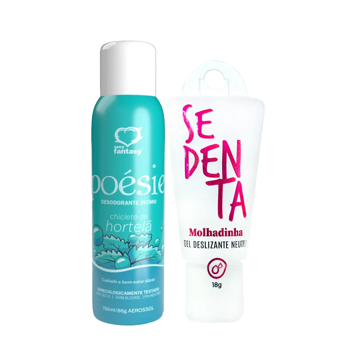 Duplinha com Sedenta Molhadinha Gel Deslizante e Poésie Desodorante Íntimo Aerossol