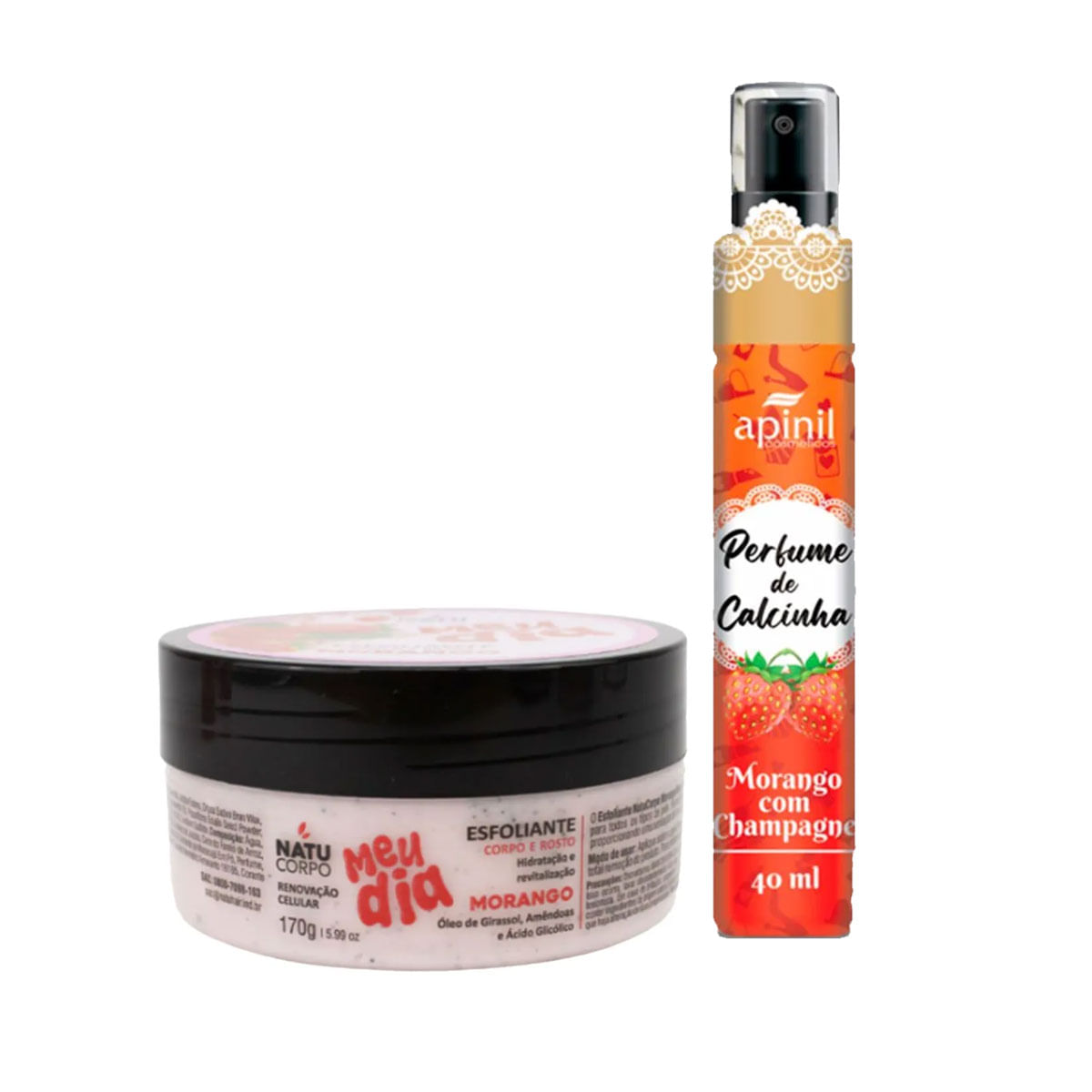 Duplinha com Esfoliante Meu Dia Corpo e Rosto e Perfume de Calcinha Aromático