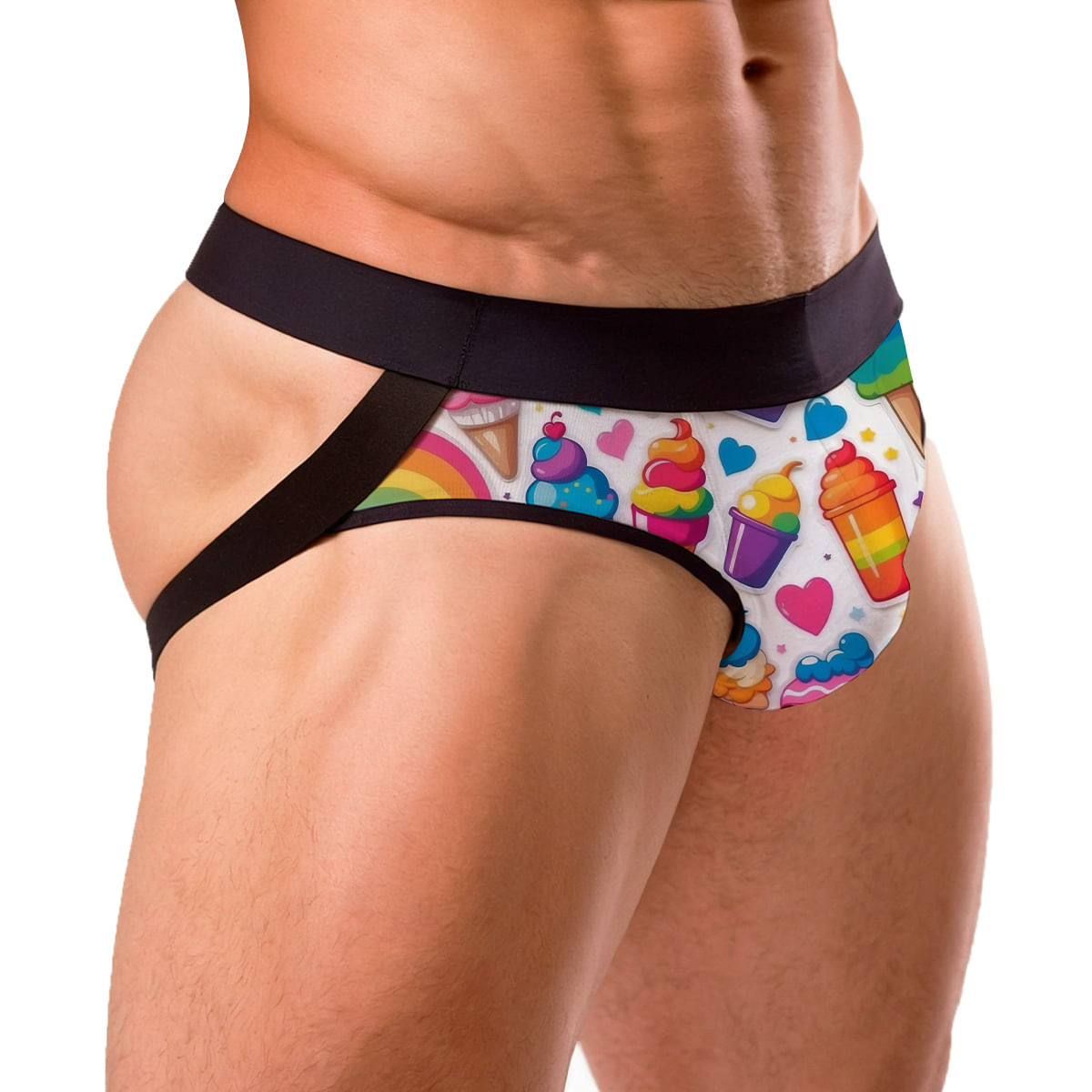 Cueca Jockstrap Rangel Sorvete e Arco-Íris Pimenta Sexy