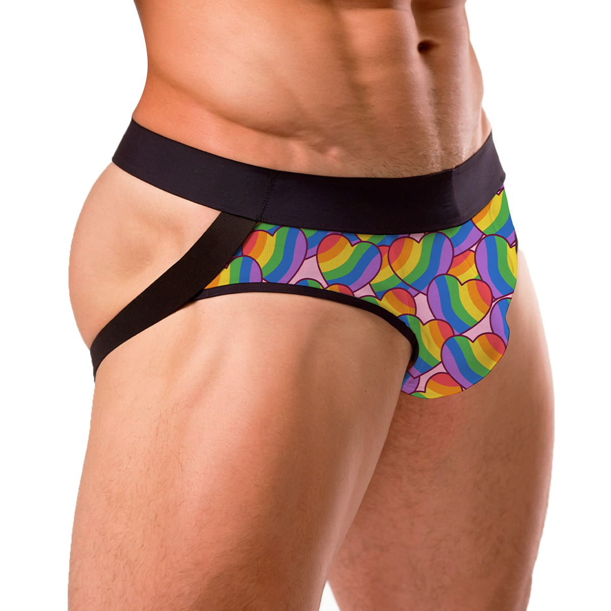 Cueca Jockstrap Rangel Arco-ìris Love LGBT+ Pimenta Sexy