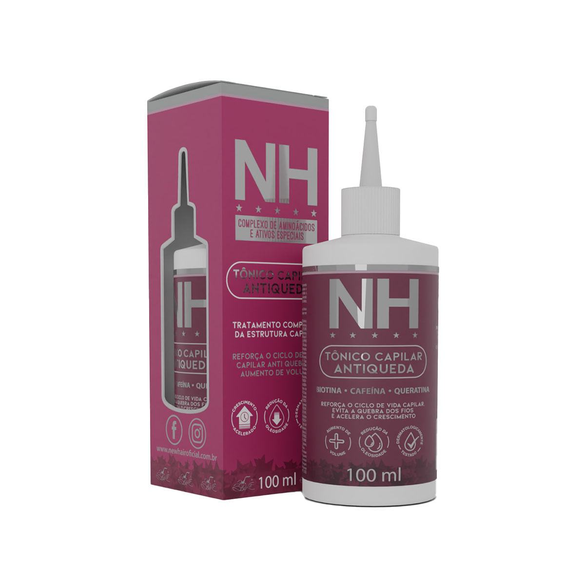 Tônico Capilar Antiqueda New Hair Controle de Oleosidade 100ml Belkit