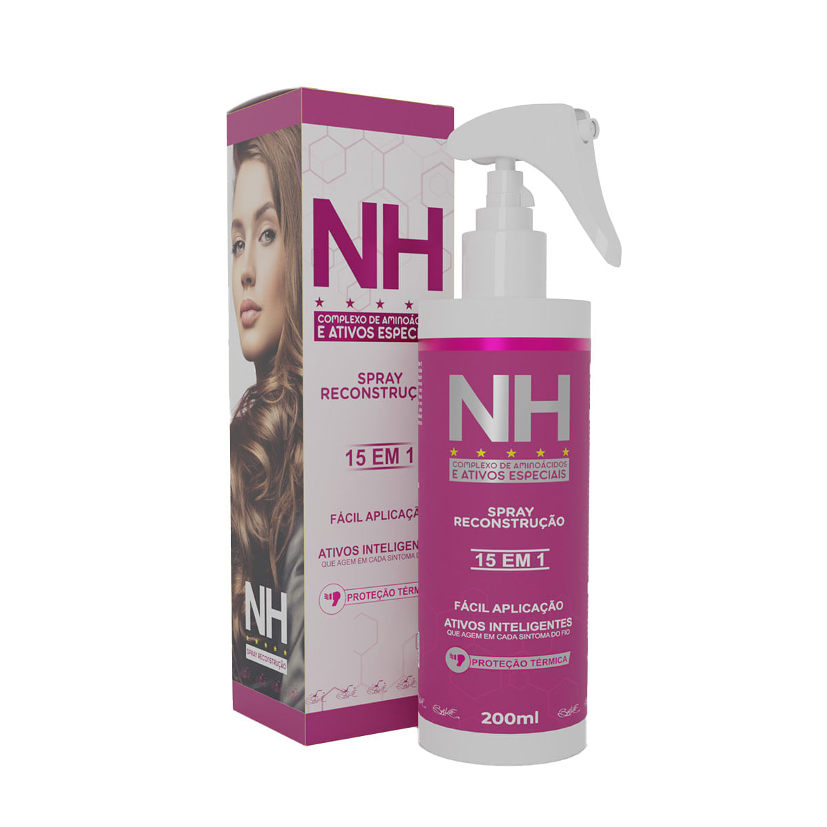 Spray Capilar de Reconstrução New Hair 15 em 1 com Proteção Térmica 200ml Belkit