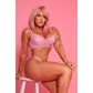 Conjunto Glow Corações Sem Bojo e Fio Dental com Calcinha Personalizável Tallyta Moda Apimentada