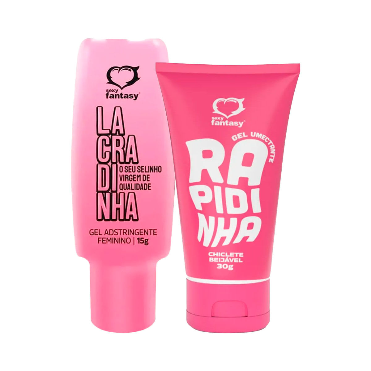 Kit com Lacradinha Gel Adstringente Feminino e Lubrificante Íntimo Beijável Rapidinha