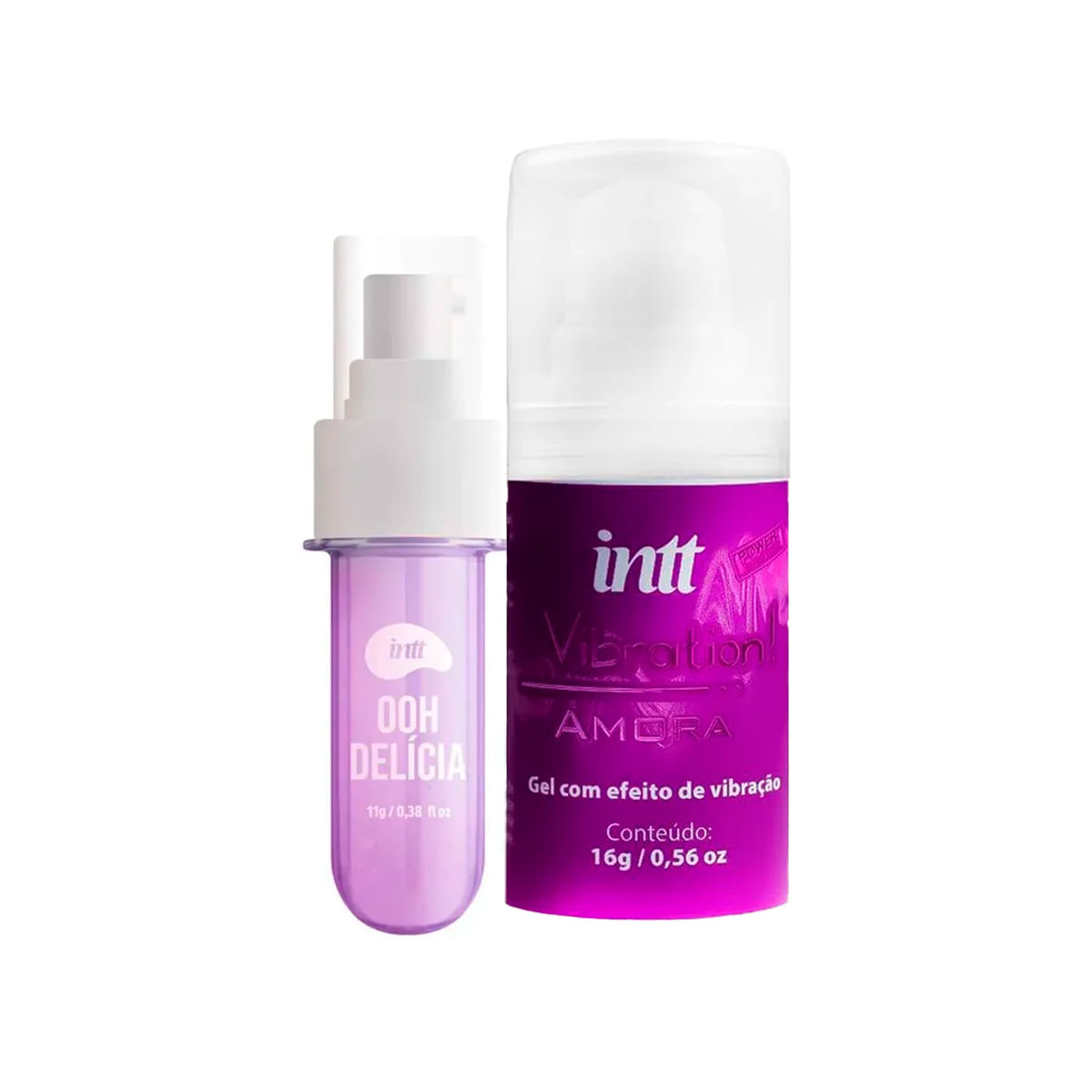 Duplinha com OOH Delícia Calda Picante e Vibration! Gel para Massagem Corporal Sabor Amora