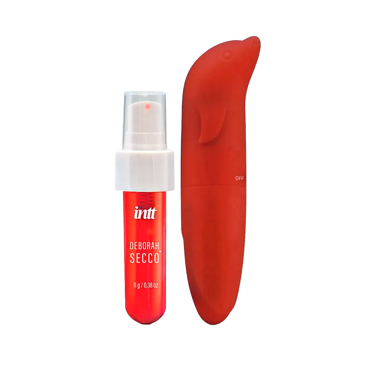 Duplinha com Calda Beijável Picante e Vibrador Ponto G Aveludado Golfinho