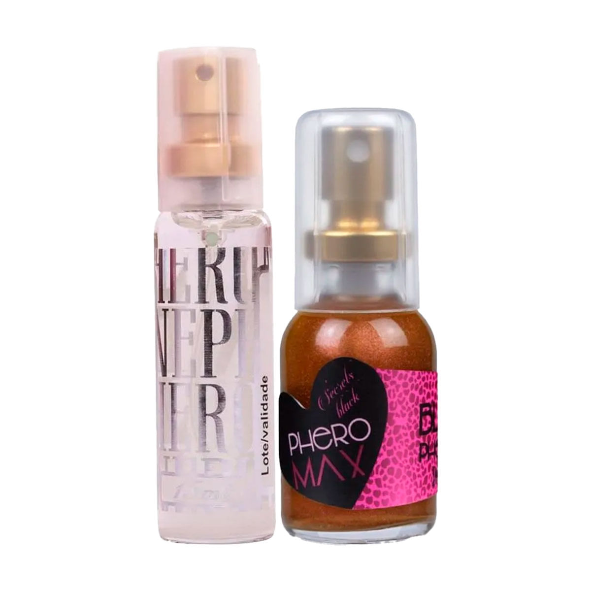 Duplinha com Phero Max Secrets Black Deo Colônia e Phero Max Palawan Deo Colônia