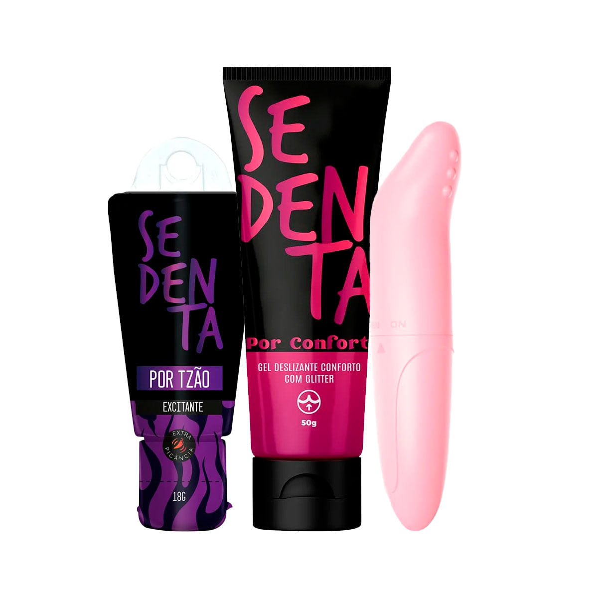 Kit com Sedenta por Tesão Excitante com Picância Intensa e Sedenta Por Conforto Gel Comestível