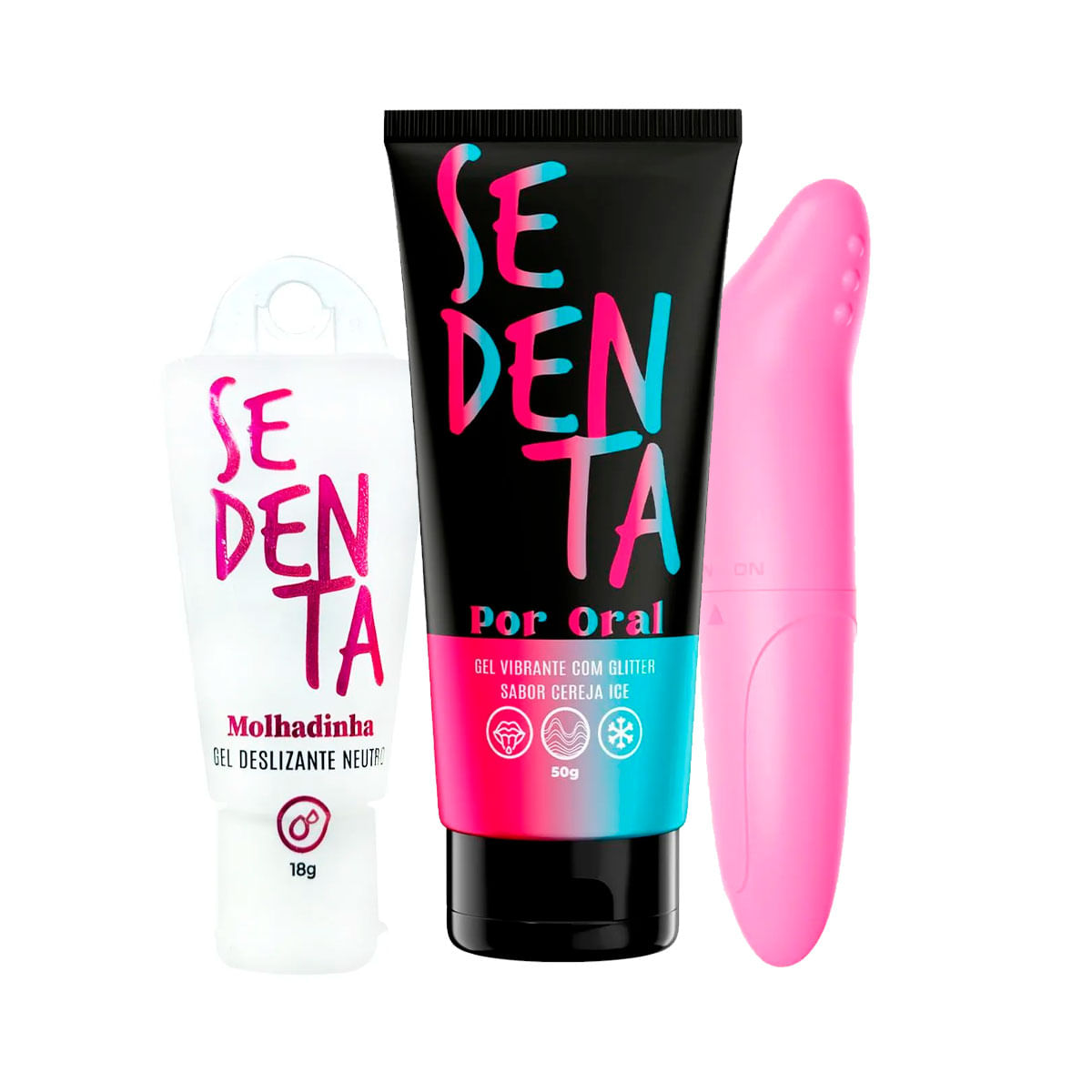 Kit com Sedenta Molhadinha Gel Deslizante Neutro Sedenta Por Oral e YouVibe Vibrador de Ponto G