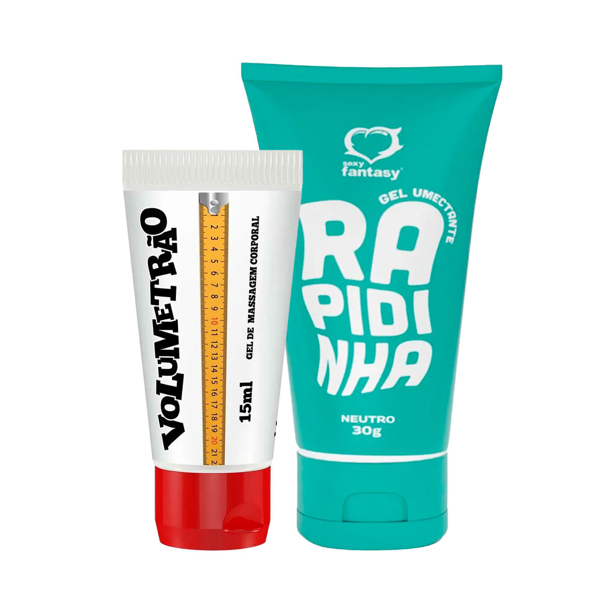 Duplinha com Volumetrão Gel Vasodilatador e Lubrificante Íntimo Neutro Rapidinha