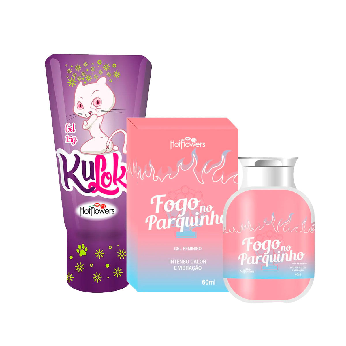 Duplinha com Kuloko Gel Dessensibilizante Excitante Anal Fogo no Parquinho Gel Excitante Feminino