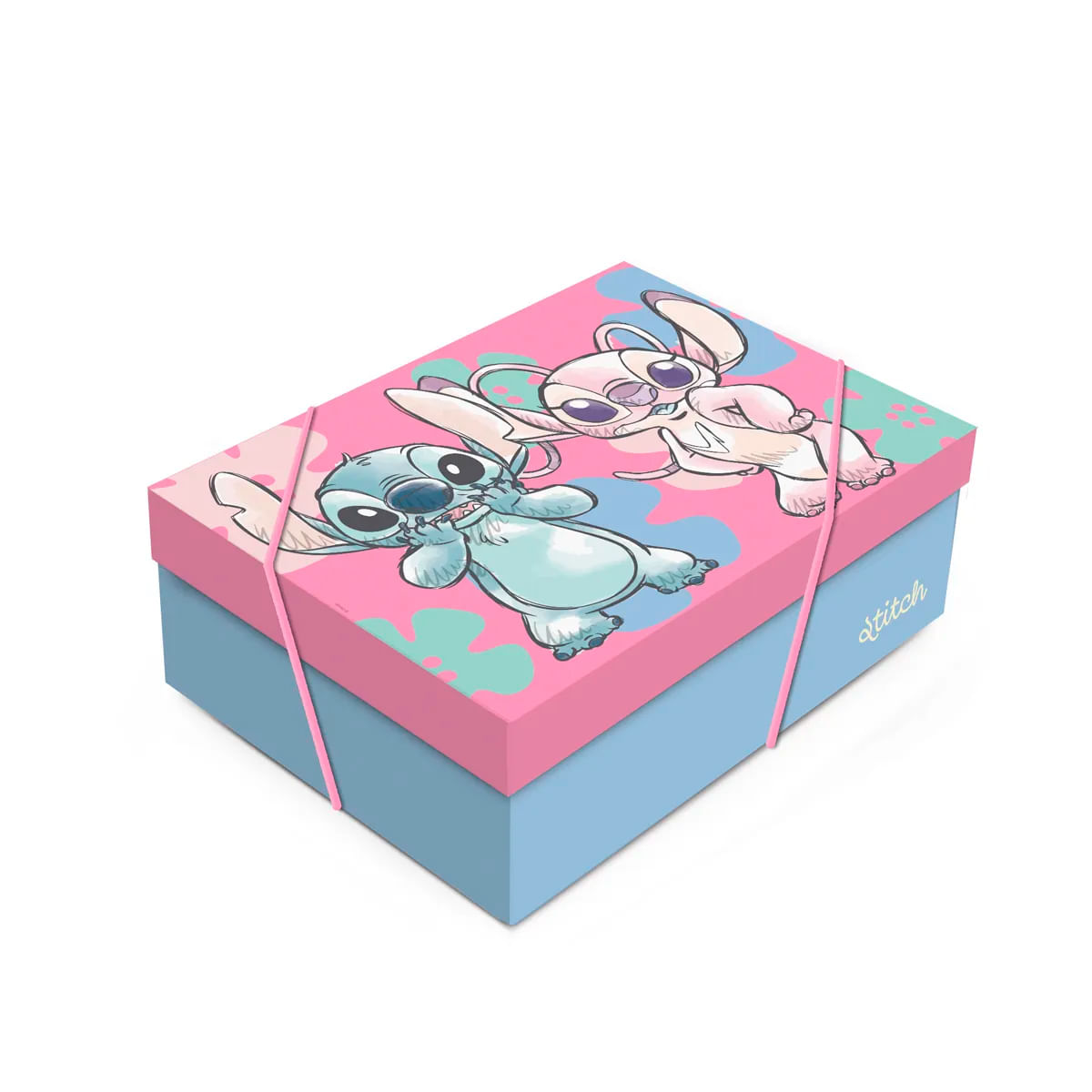 Caixa Retangular Sweet Stitch e Angel com Tampa Cromus