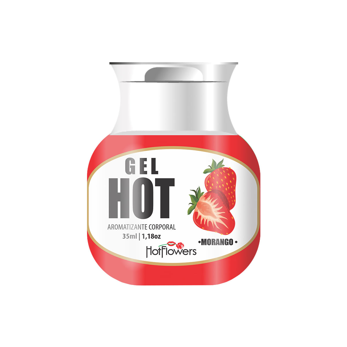 Gel Hot Aromatizante Morango 35ml Hot Flowers