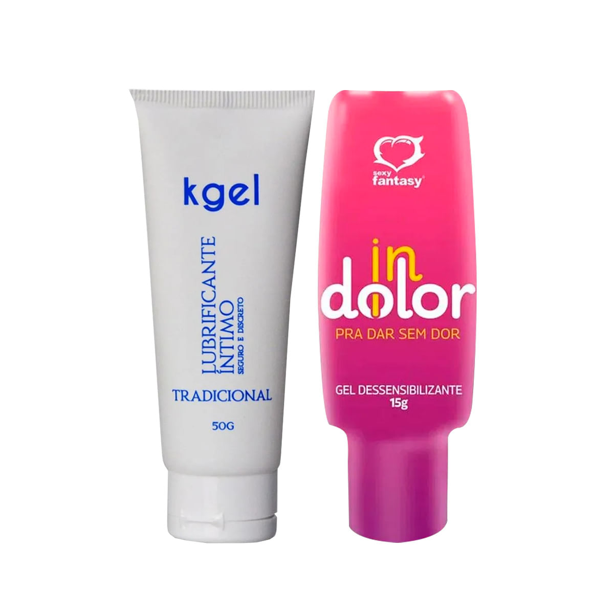 Duplinha com Dessensibilizante Anal Indolor e Lubrificante Neutro K-Gel