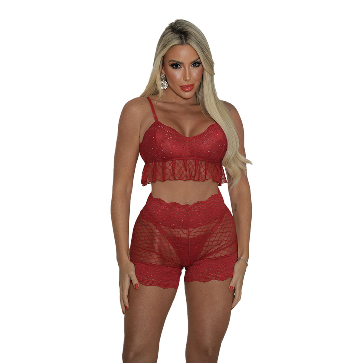 Short Doll em Tule Rendado Coleção Namorados My Fábrica