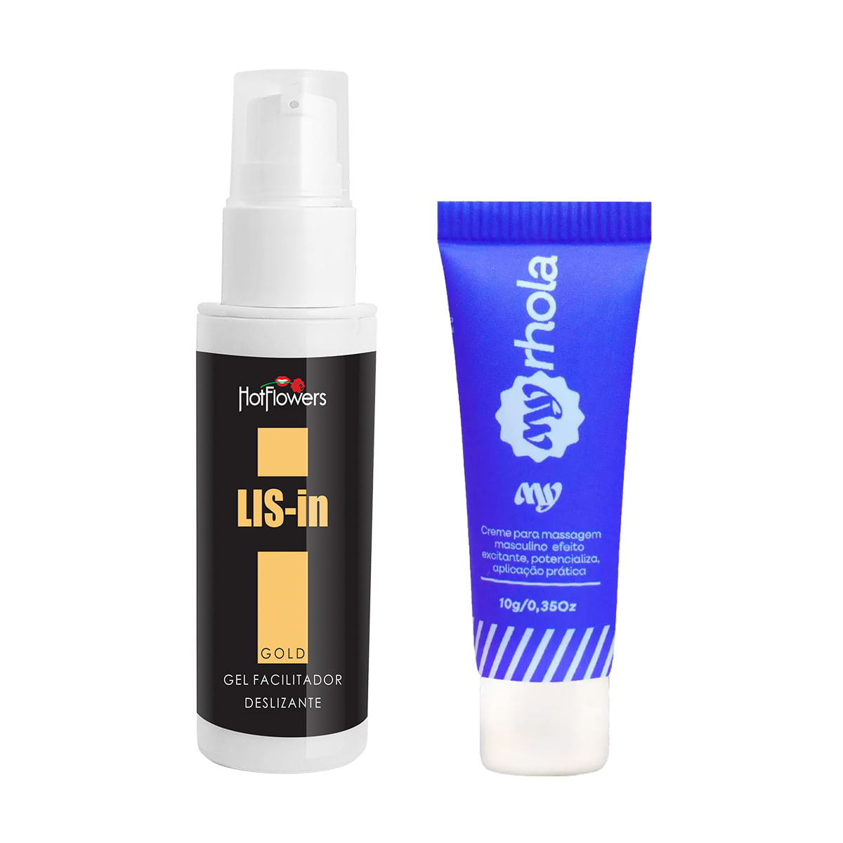 Duplinha com Dessensibilizante Anal LIS-In e MyRhola Gel Excitante Masculino
