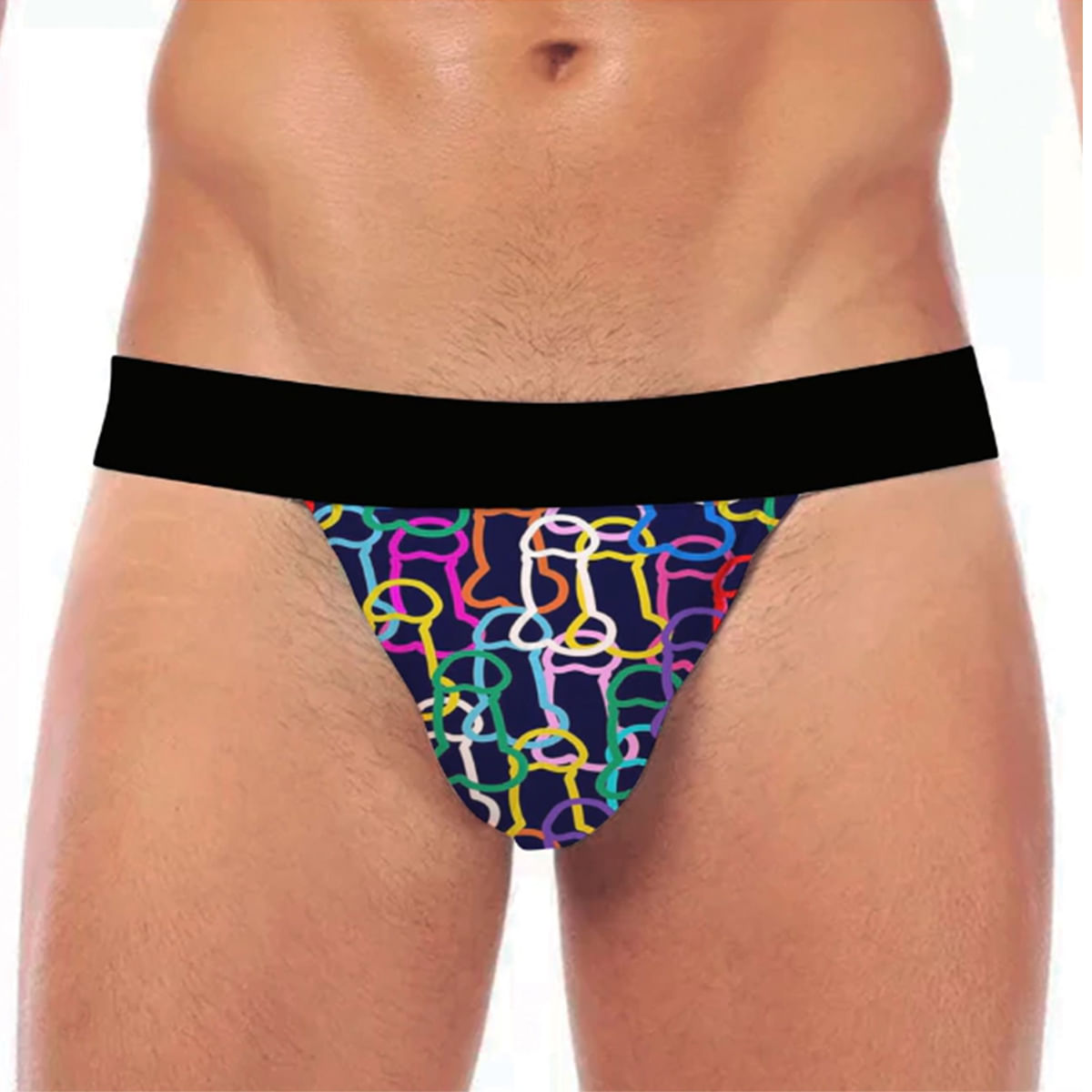 Cueca Jockstrap Pride em Formato de Pênis Orgulho LGBT+ Pimenta Sexy