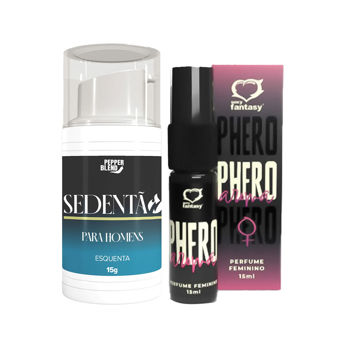 Duplinha com Perfume Phero Feminino e Sedentão