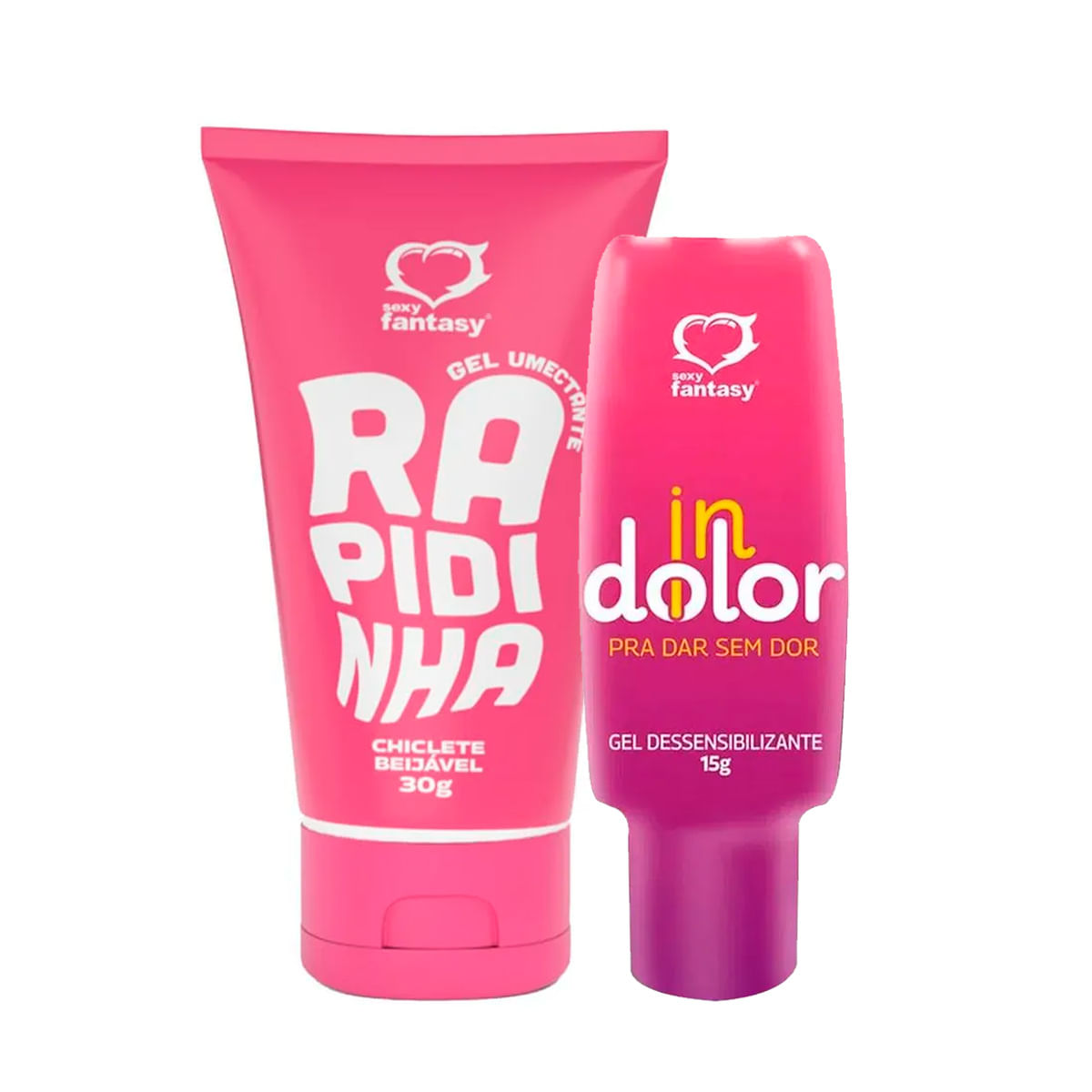 Duplinha com Lubrificante Beijável Rapidinha e Gel Dessensibilizante InDolor