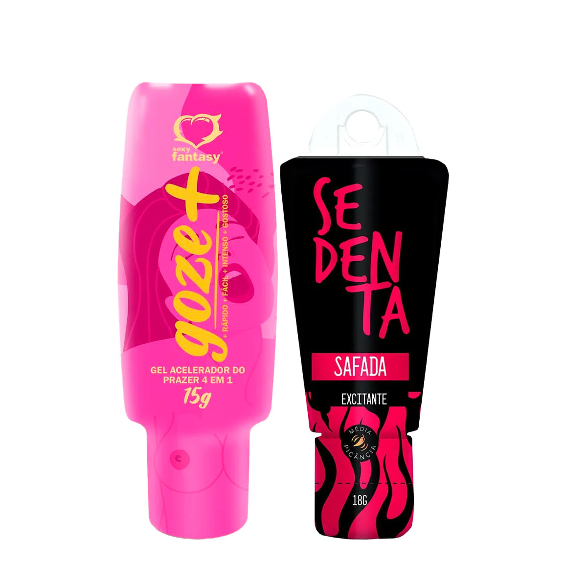 Duplinha com Goze + Gel Acelerador do Prazer e Sedenta Safada Excitante com Picância Média